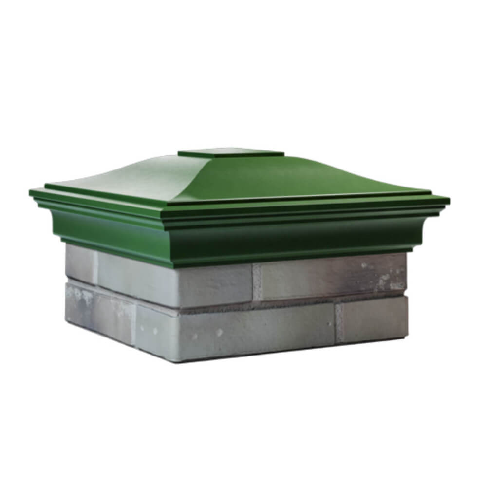 Колпак Zking Монблан Зеленый на столб 1.5х1.5 еврокирпича 0.7НФ (355х355мм) в Евпатории фото