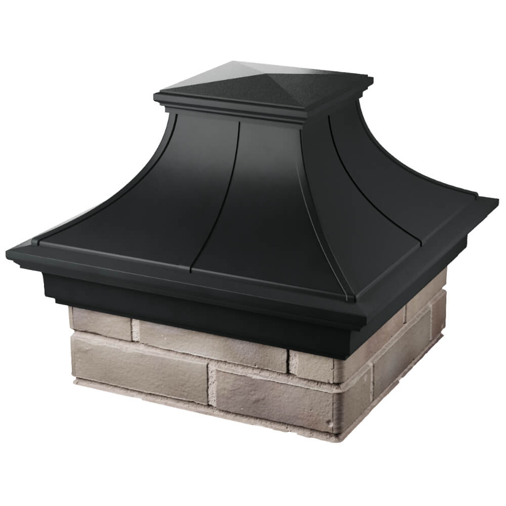 Колпак Zking Монблан Премиум Черный на столб 1.5х1.5 кирпича (385х385мм) в Евпатории фото