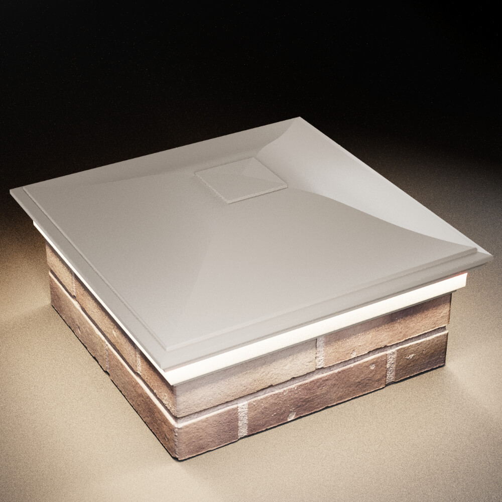 Колпак Zking Монблан Бежевый на столб 2х2 кирпича (515х515мм) c подсветкой в Евпатории фото