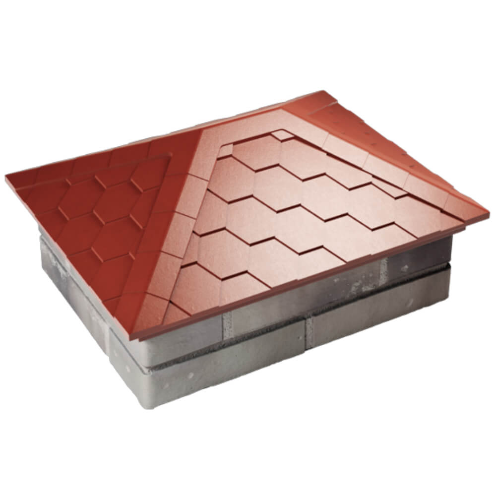 Колпак Zking Эверест Красный на столб 2х1.5 кирпича (520х390мм) Евпатория фото