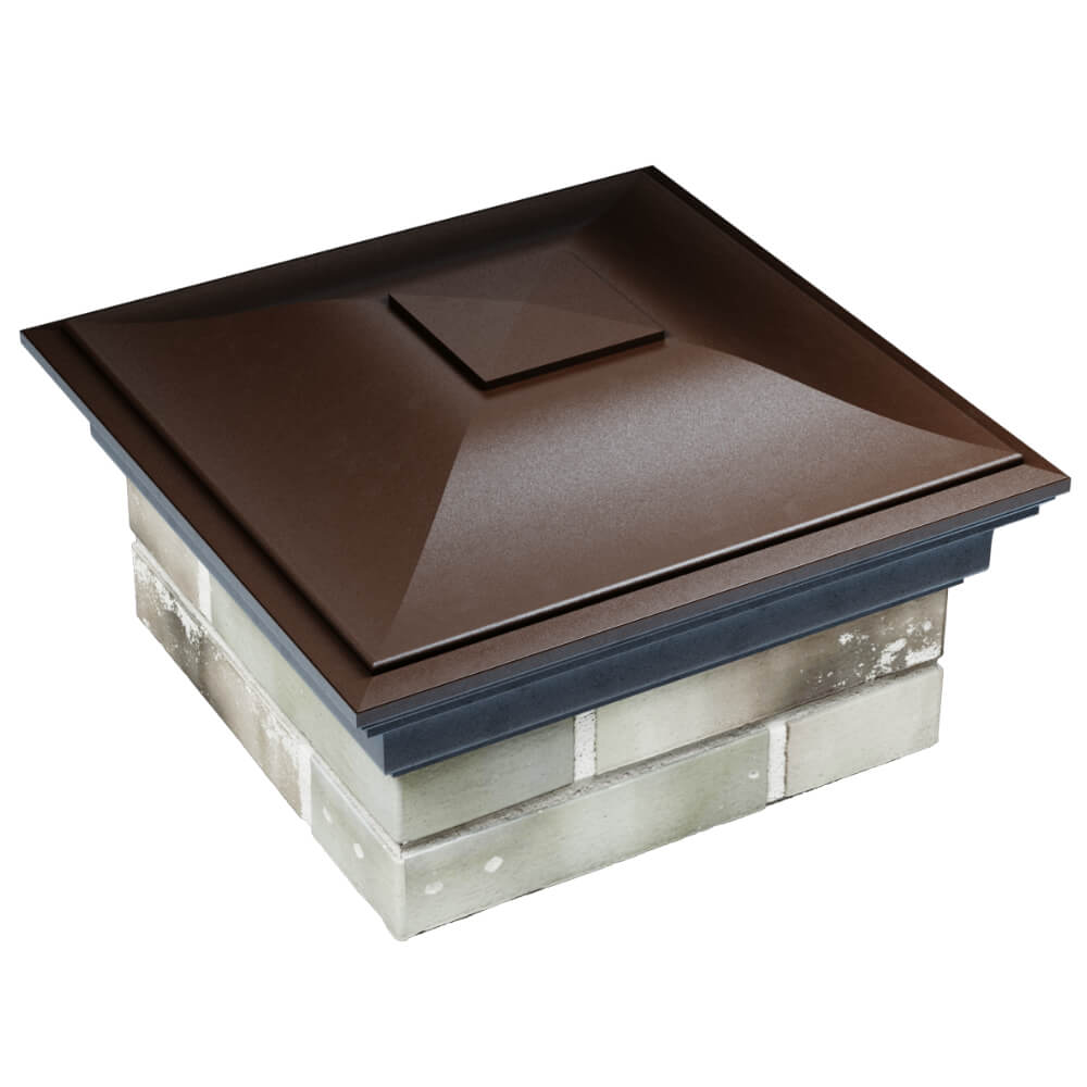 Колпак Zking Монблан Коричневый на столб 1.5х1.5 кирпича (385х385мм) в Евпатории фото