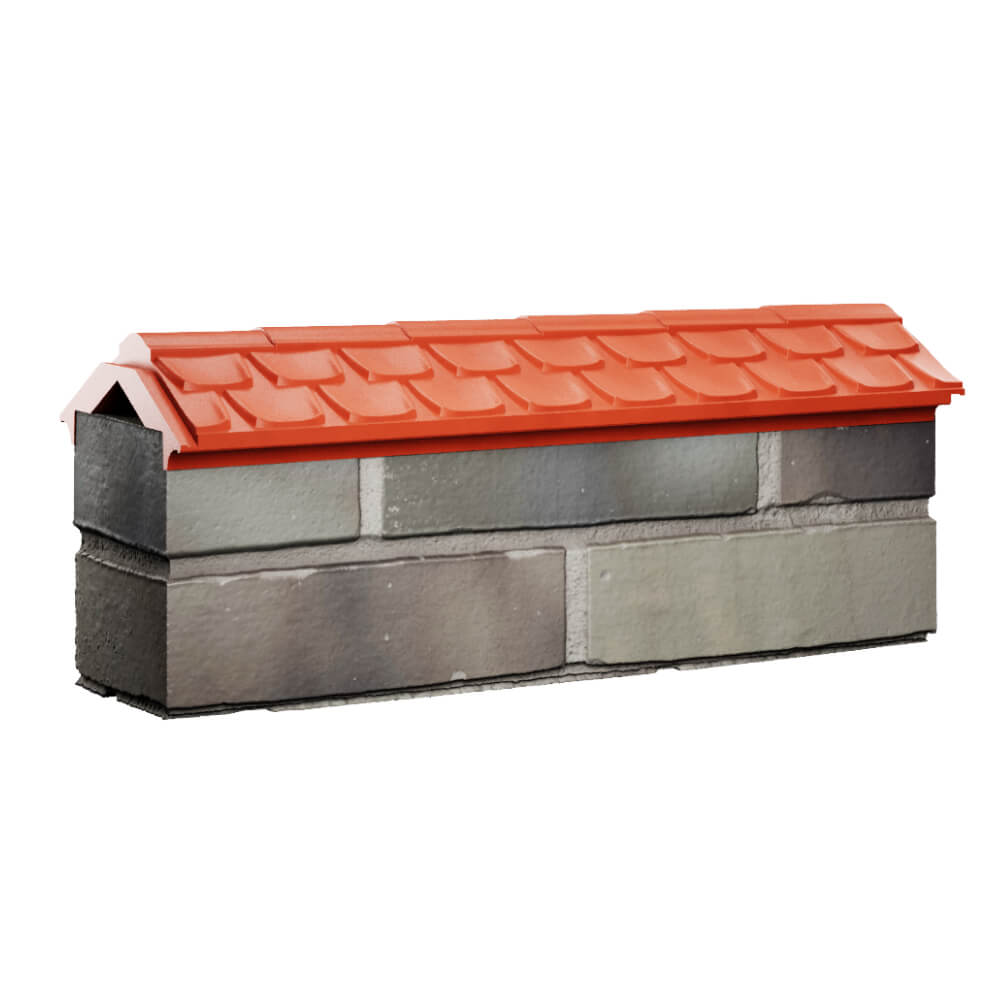 Парапет Zking Эльбрус Красный с посадкой на 0.5 кирпича (130мм) Евпатория фото