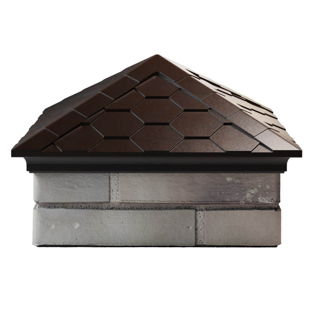 Колпак Zking Эверест Коричневый на столб 1.5х1.5 кирпича (390х390мм) Евпатория фото