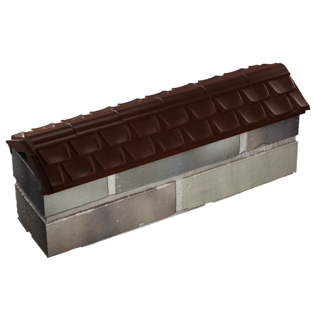 Парапет Zking Эльбрус Коричневый с посадкой на 0.5 кирпича (130мм) в Евпатории фото