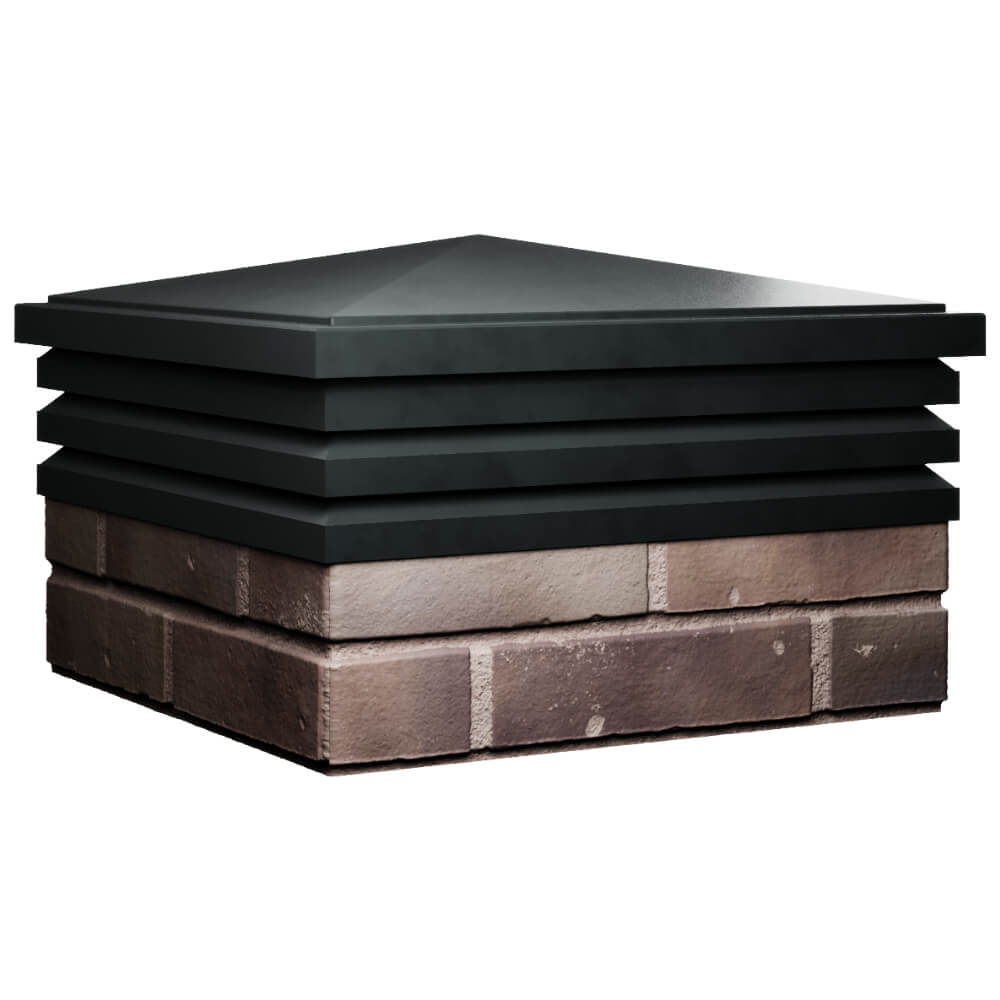 Колпак Zking Бона ХайТек Черный на столб 2х2 кирпича (513х513мм) в Евпатории фото