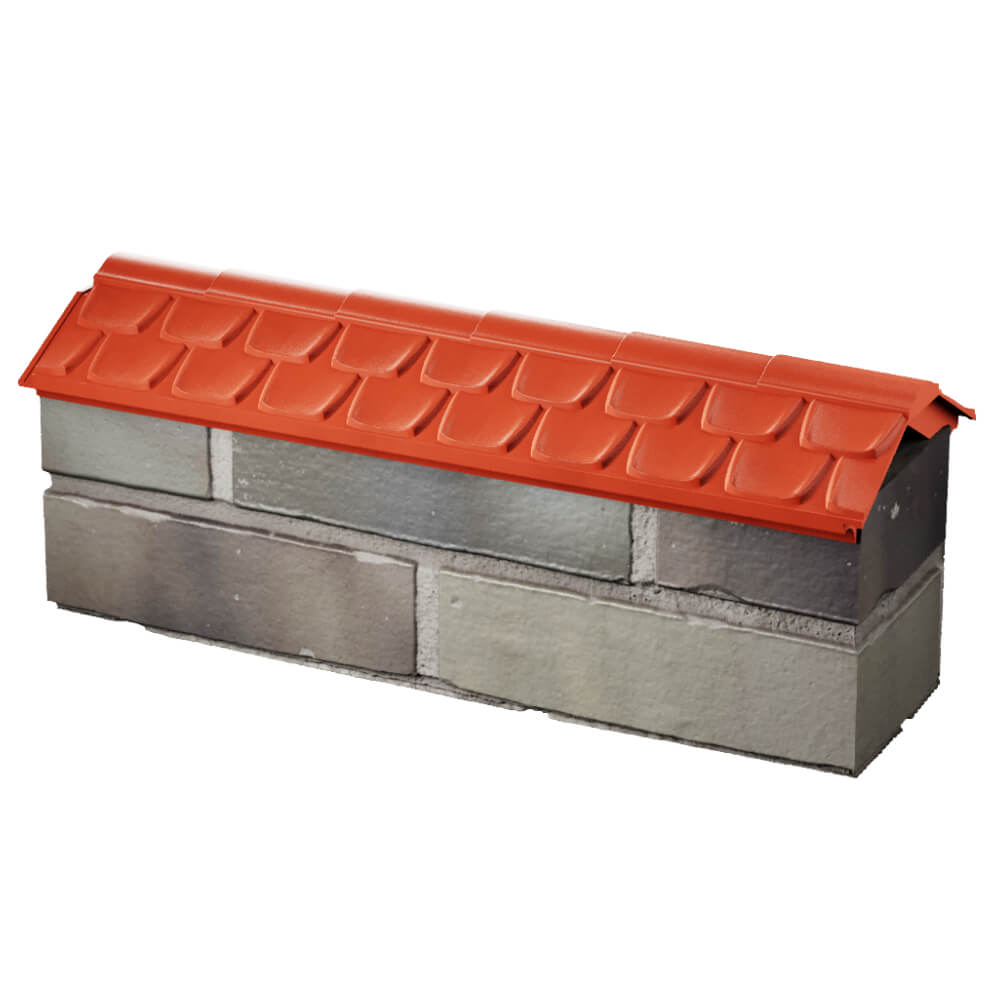 Парапет Zking Эльбрус Красный с посадкой на 0.5 кирпича (130мм) в Евпатории фото