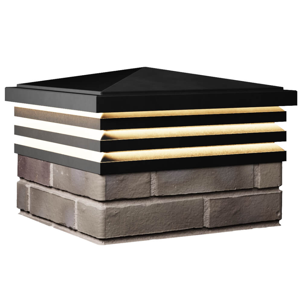 Колпак Zking Бона ХайТек Черный на столб 1.5х1.5 кирпича (385х385мм) с подсветкой в Евпатории фото