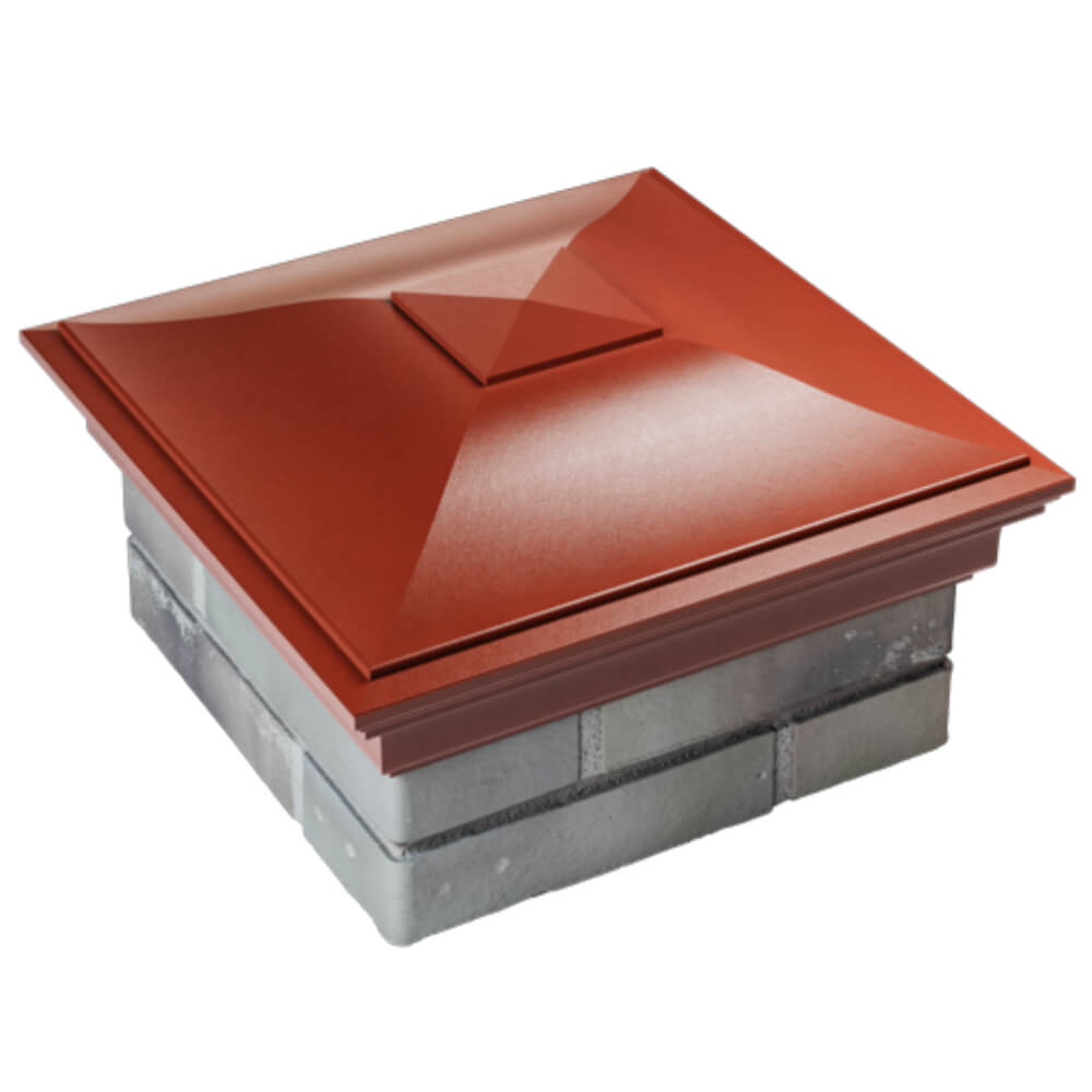 Колпак Zking Монблан Красный на столб 1.5х1.5 кирпича (385х385мм) в Евпатории фото