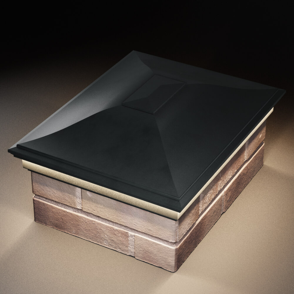 Колпак Zking Монблан Черный на столб 2х1.5 кирпича (515х385мм) c подсветкой в Евпатории фото