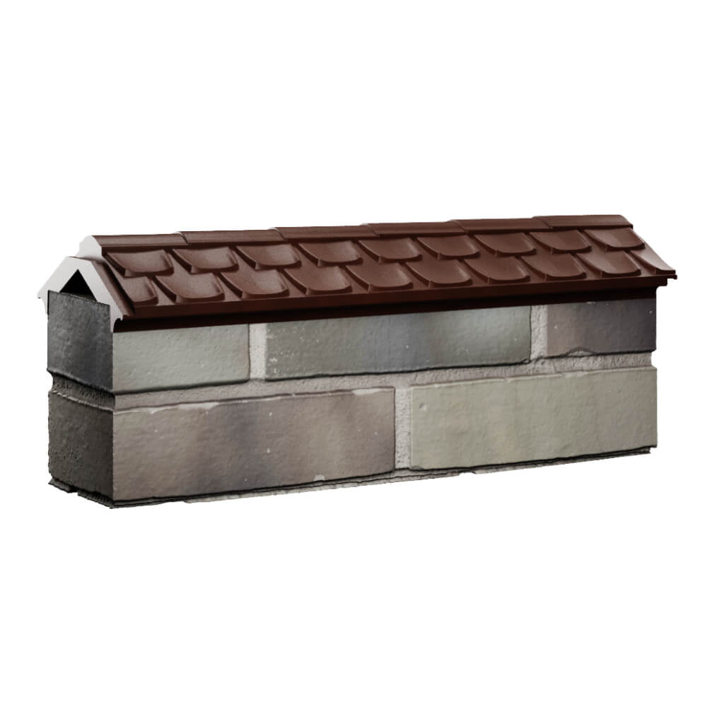 Парапет Zking Эльбрус Коричневый с посадкой на 0.5 кирпича (130мм) Евпатория фото