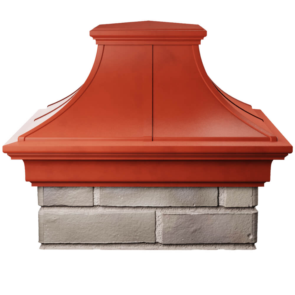 Колпак Zking Монблан Премиум Красный на столб 1.5х1.5 кирпича (385х385мм) Евпатория фото