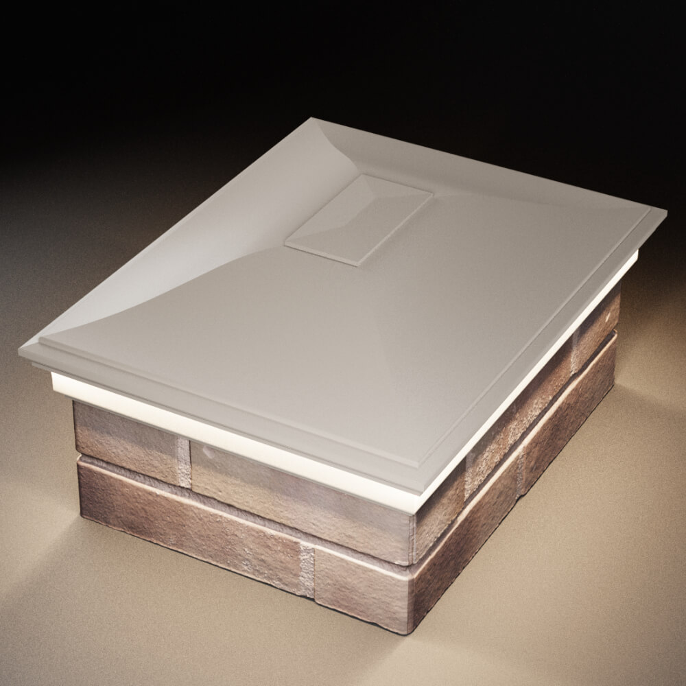 Колпак Zking Монблан Бежевый на столб 2х1.5 кирпича (515х385мм) c подсветкой в Евпатории фото