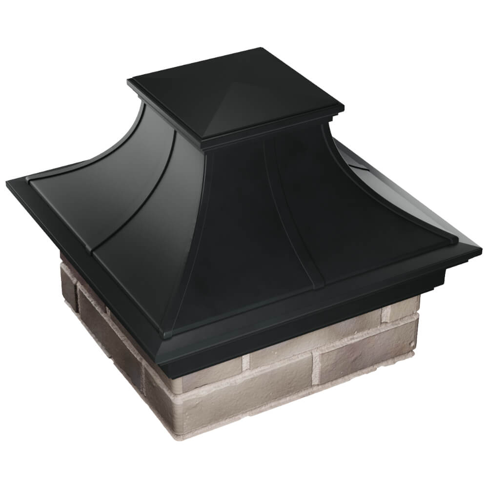 Колпак Zking Монблан Премиум Черный на столб 1.5х1.5 кирпича (385х385мм) в Евпатории фото