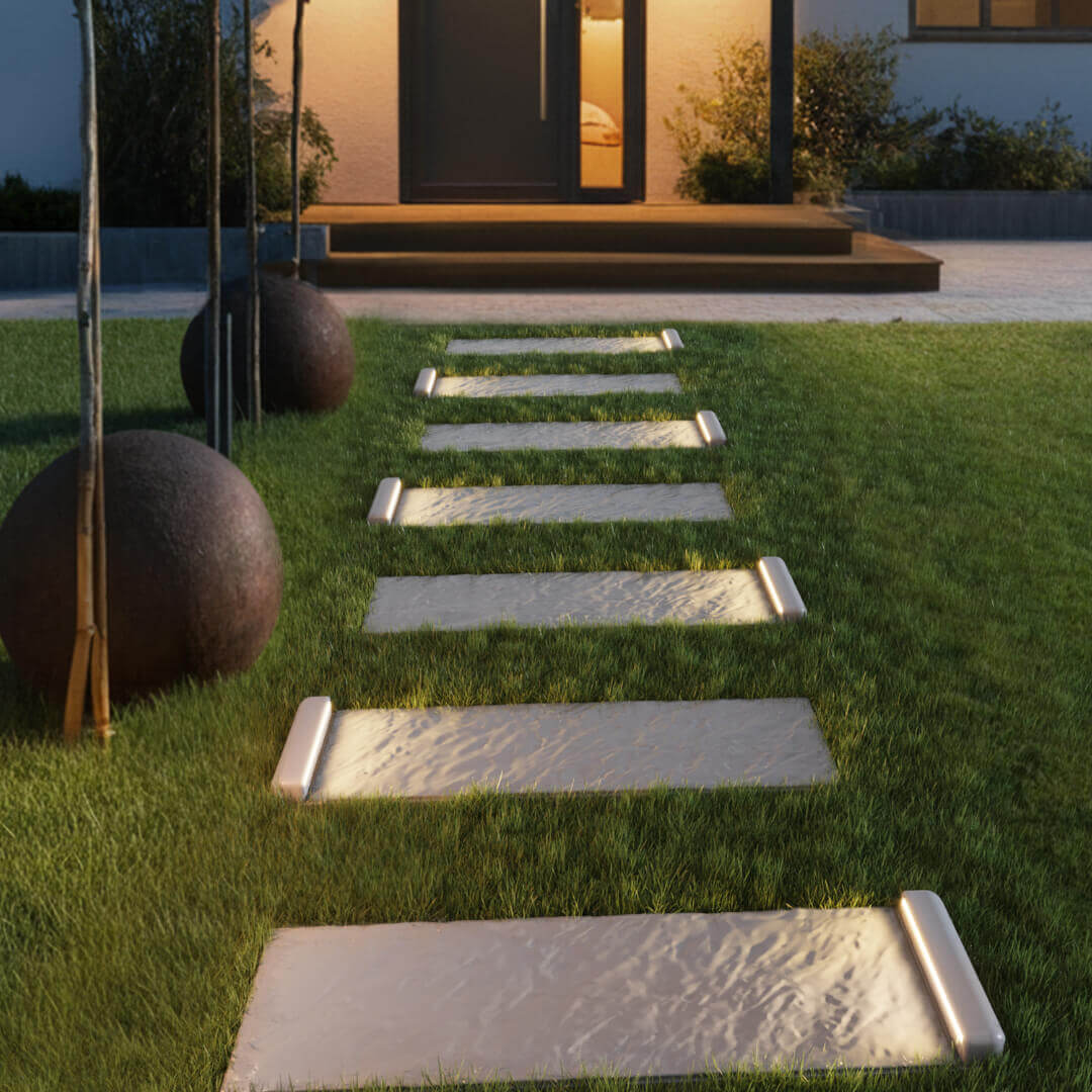 LED Светильник для шаговой плиты STONE Светлая Галька 330х75х98мм в Евпатории фото