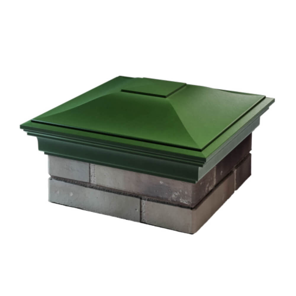 Колпак Zking Монблан Зеленый на столб 1.5х1.5 еврокирпича 0.7НФ (355х355мм) в Евпатории фото