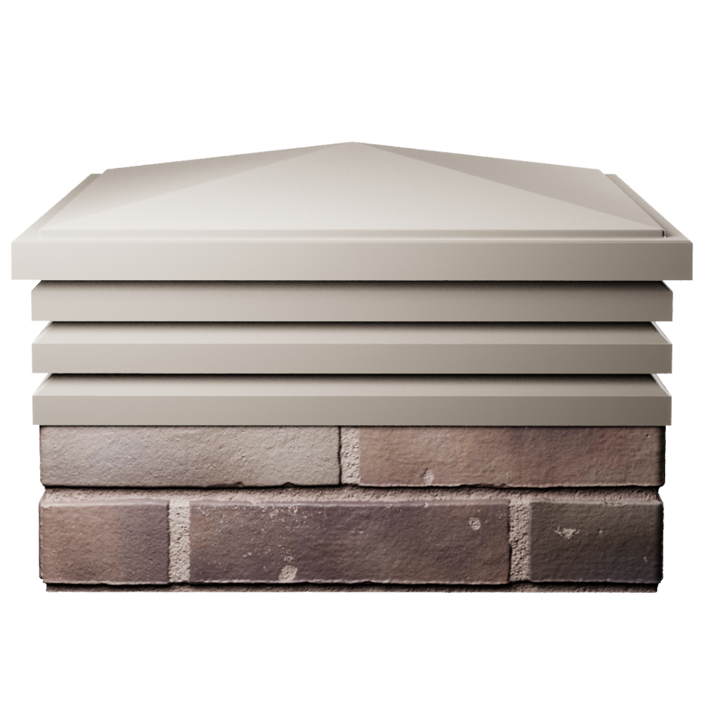 Колпак Zking Бона ХайТек Бежевый на столб 2х2 кирпича (513х513мм) Евпатория фото