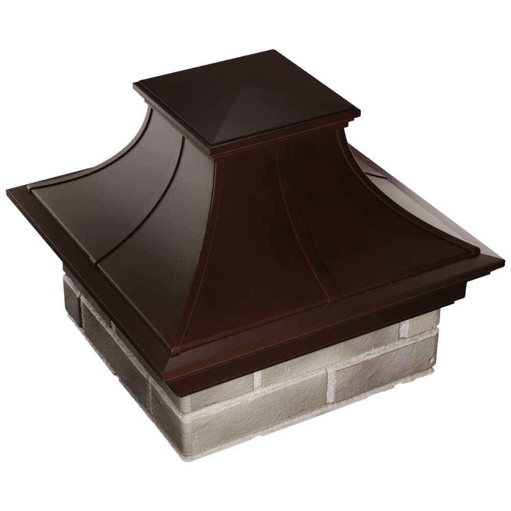 Колпак Zking Монблан Премиум Коричневый на столб 1.5х1.5 кирпича (385х385мм) в Евпатории фото