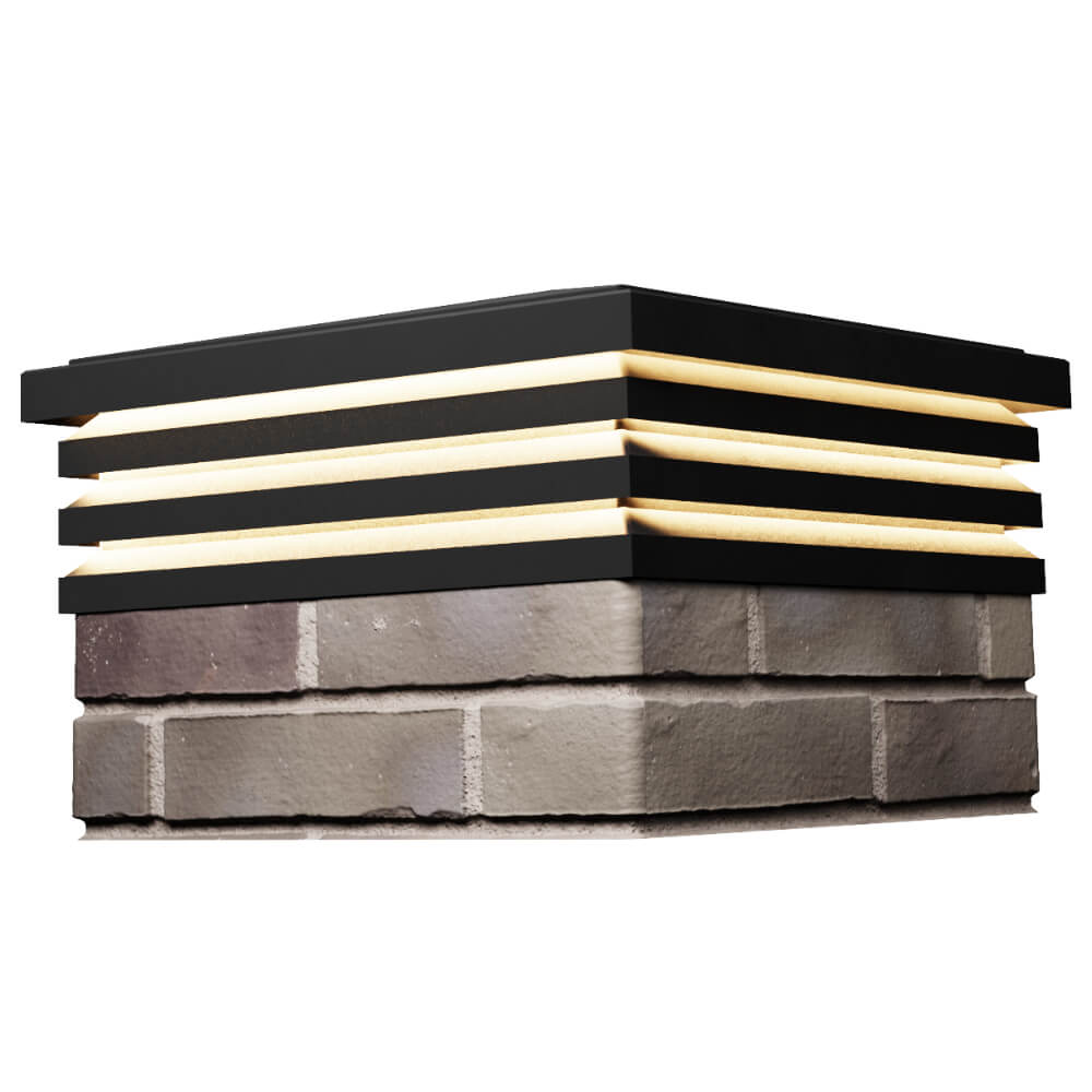 Колпак Zking Бона ХайТек Черный на столб 1.5х1.5 кирпича (385х385мм) с подсветкой в Евпатории фото