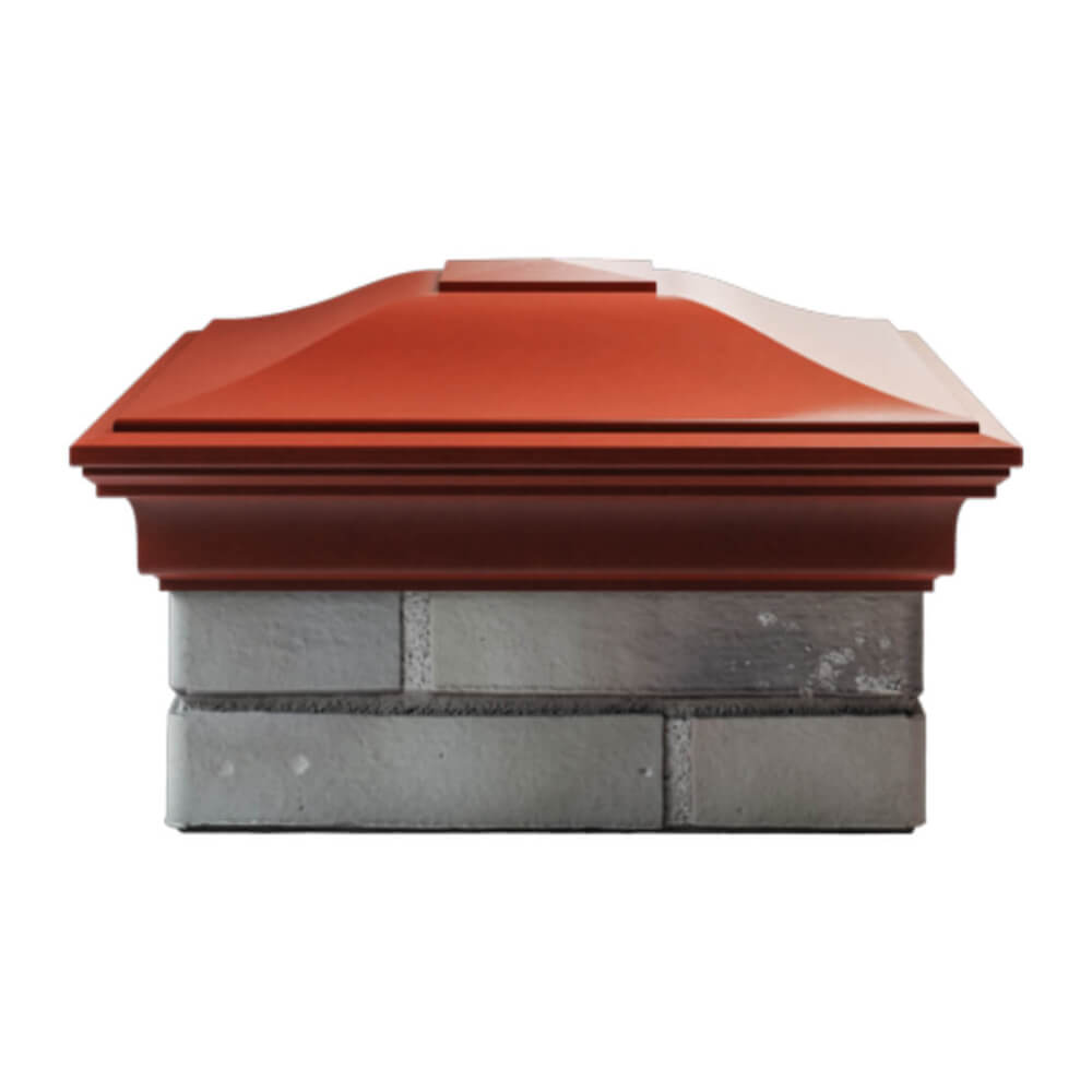 Колпак Zking Монблан Красный на столб 1.5х1.5 еврокирпича 0.7НФ (355х355мм) Евпатория фото