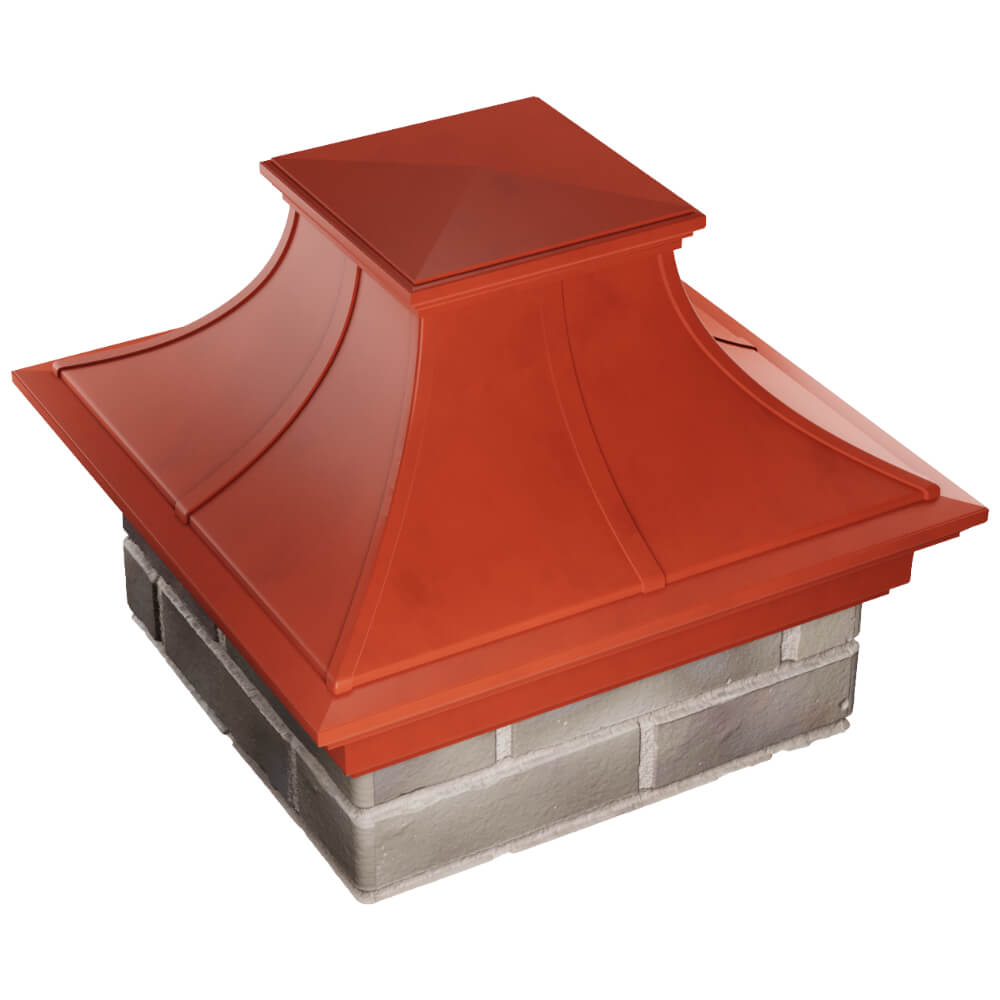 Колпак Zking Монблан Премиум Красный на столб 1.5х1.5 кирпича (385х385мм) в Евпатории фото