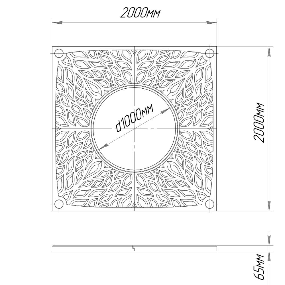 Приствольная решетка для дерева ZKING CRUST 2х2м Черная в Евпатории фото