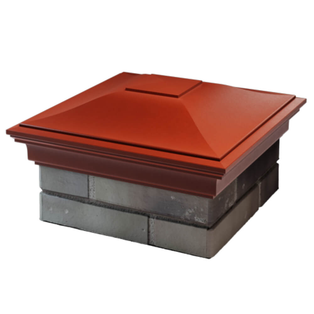 Колпак Zking Монблан Красный на столб 1.5х1.5 кирпича (385х385мм) в Евпатории фото