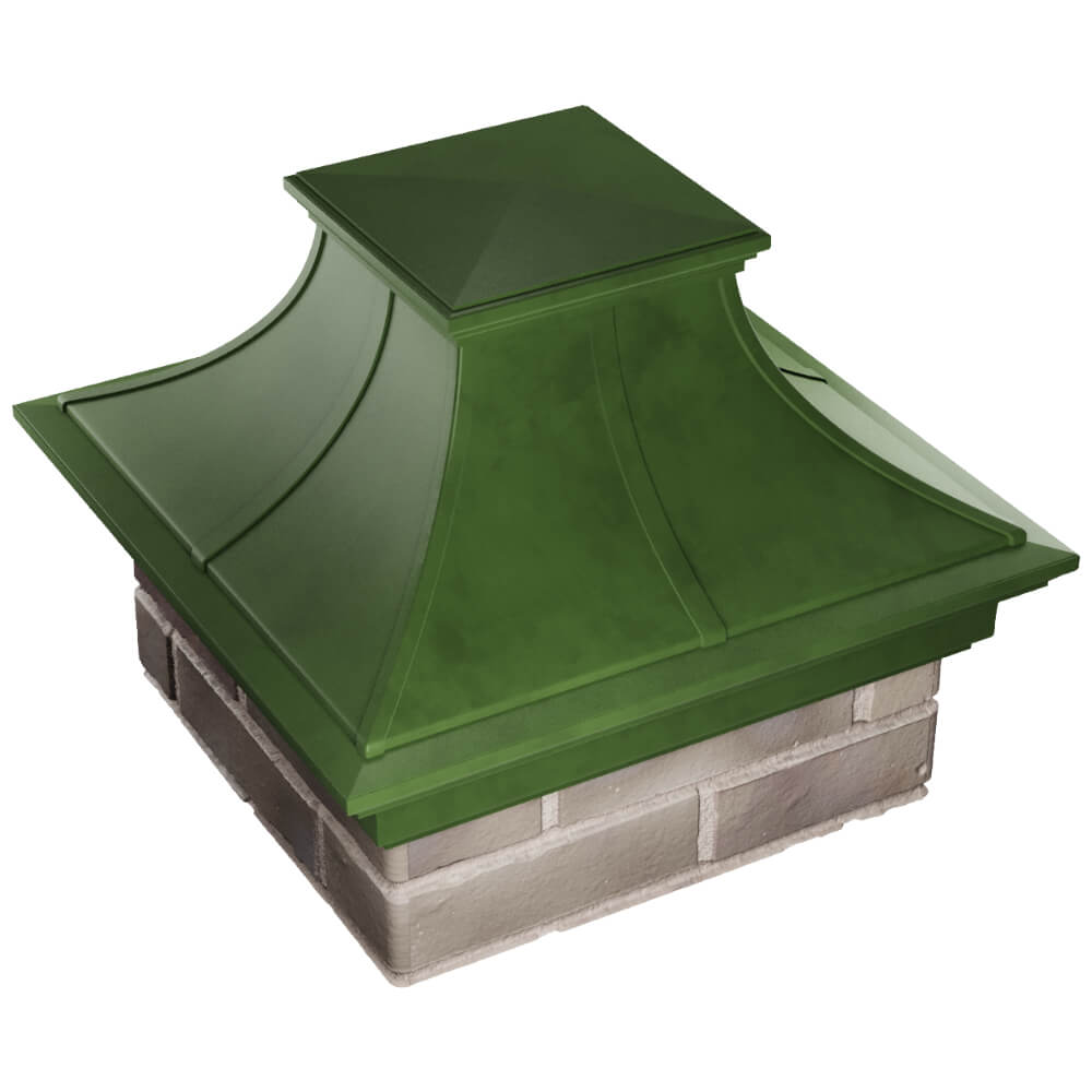 Колпак Zking Монблан Премиум Зеленый на столб 1.5х1.5 кирпича (385х385мм) в Евпатории фото