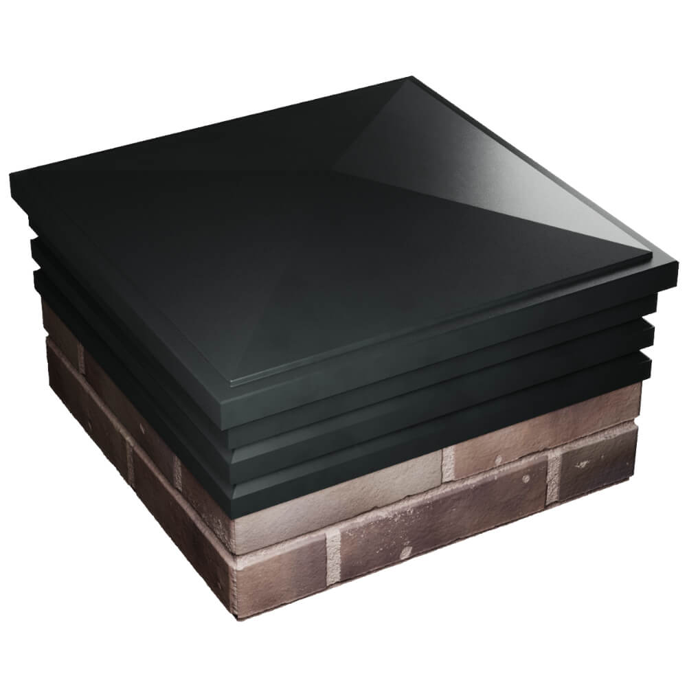 Колпак Zking Бона ХайТек Черный на столб 2х2 кирпича (513х513мм) в Евпатории фото