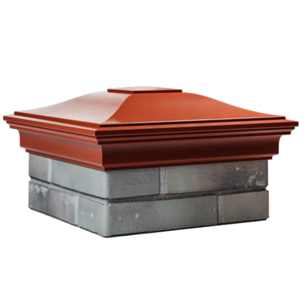 Колпак Zking Монблан Красный на столб 1.5х1.5 кирпича (385х385мм) в Евпатории фото