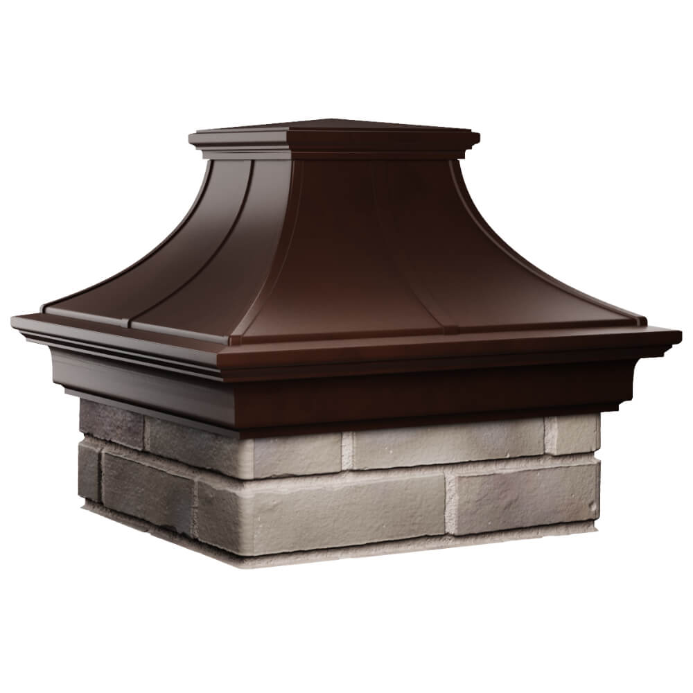 Колпак Zking Монблан Премиум Коричневый на столб 1.5х1.5 кирпича (385х385мм) в Евпатории фото