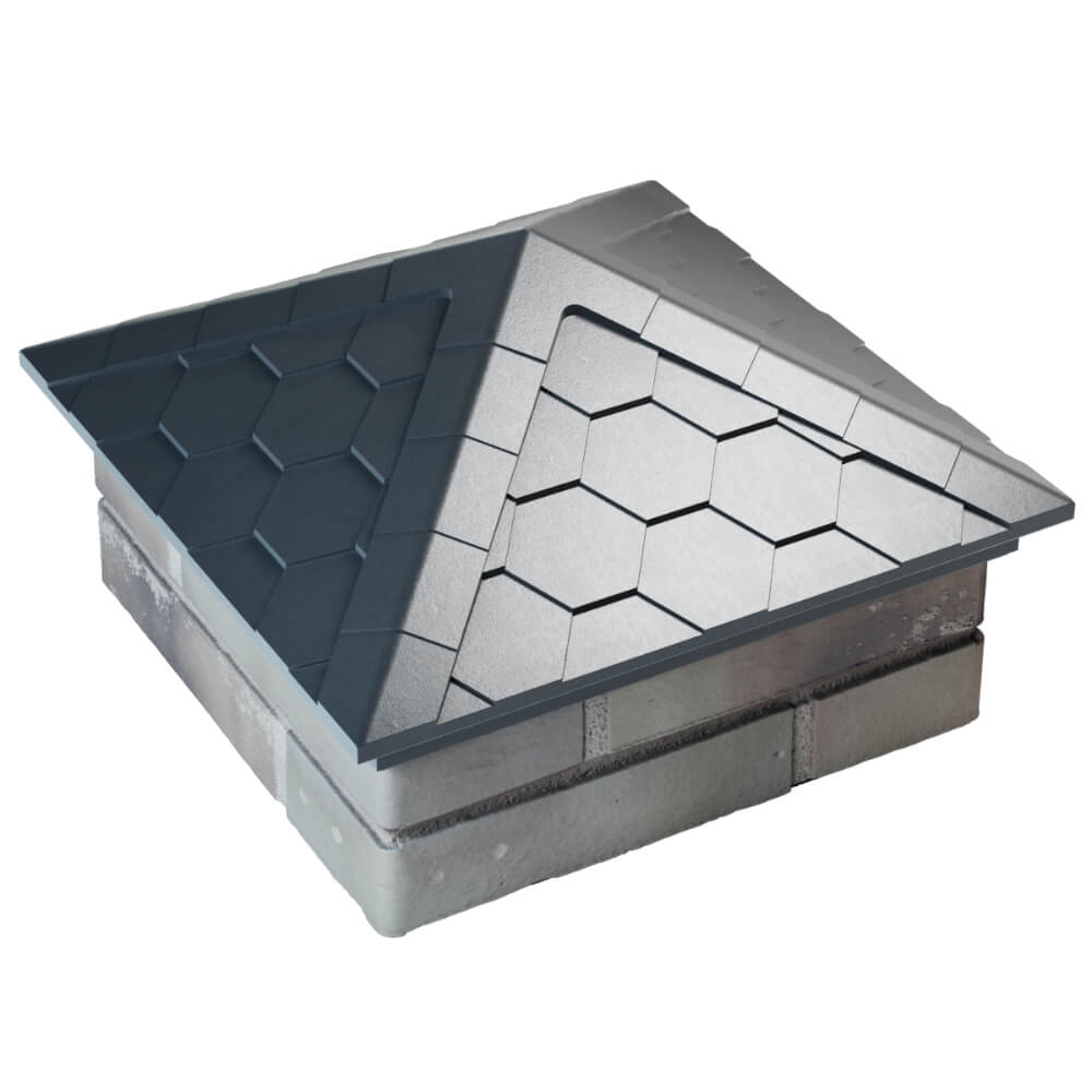 Колпак Zking Эверест Серый на столб 1.5х1.5 кирпича (390х390мм) в Евпатории фото