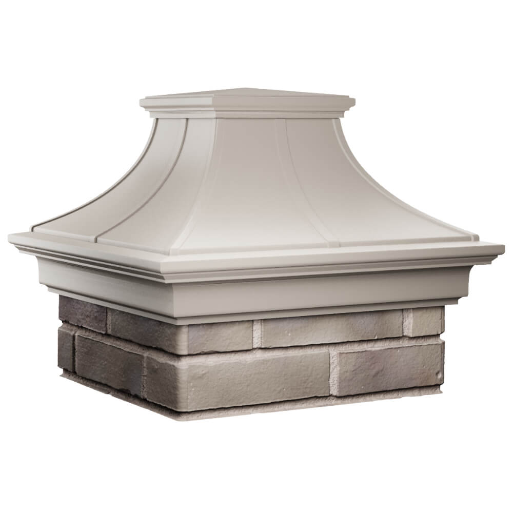 Колпак Zking Монблан Премиум Бежевый на столб 1.5х1.5 кирпича (385х385мм) в Евпатории фото