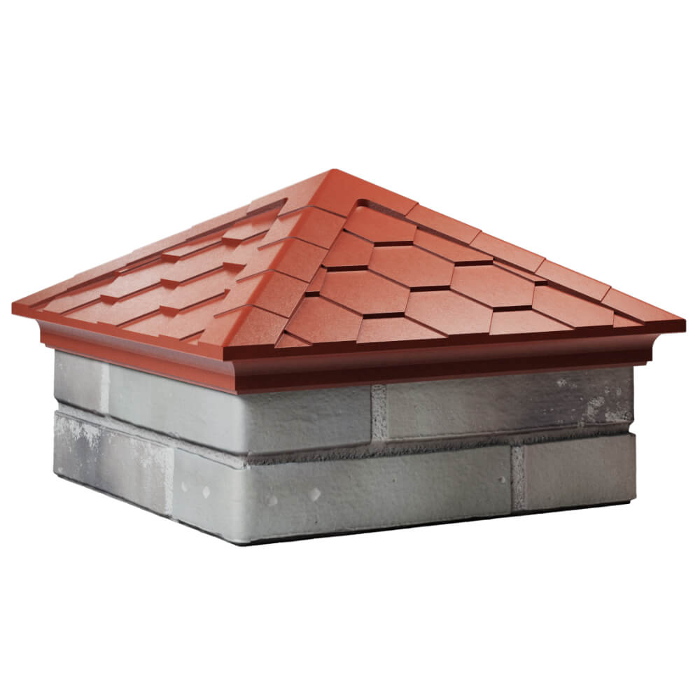 Колпак Zking Эверест Красный на столб 1.5х1.5 кирпича (390х390мм) в Евпатории фото