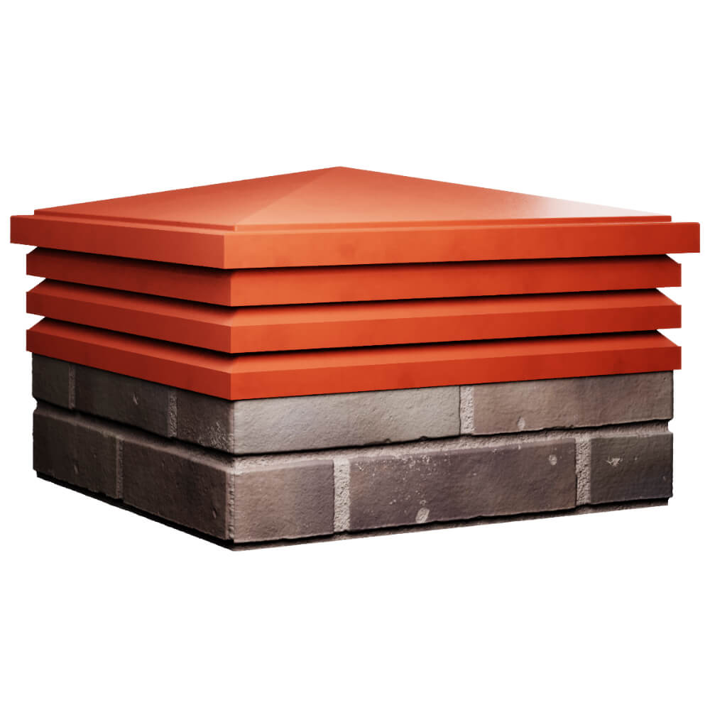 Колпак Zking Бона ХайТек Красный на столб 2х2 кирпича (513х513мм) в Евпатории фото