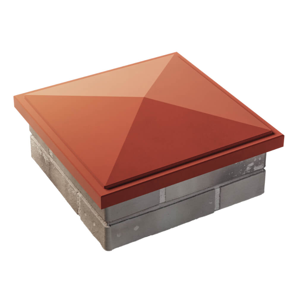 Колпак Zking БонаМоно Красный на столб 1.5х1.5 кирпича (385х385, 400х400мм) в Евпатории фото