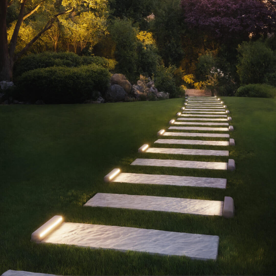 LED Светильник для шаговой плиты STONE Светлая Галька 330х75х98мм в Евпатории фото