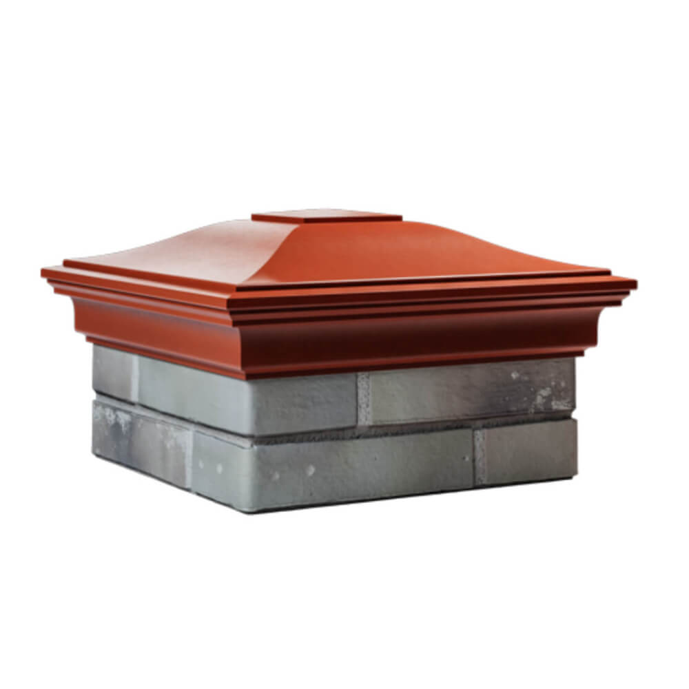 Колпак Zking Монблан Красный на столб 1.5х1.5 еврокирпича 0.7НФ (355х355мм) в Евпатории фото