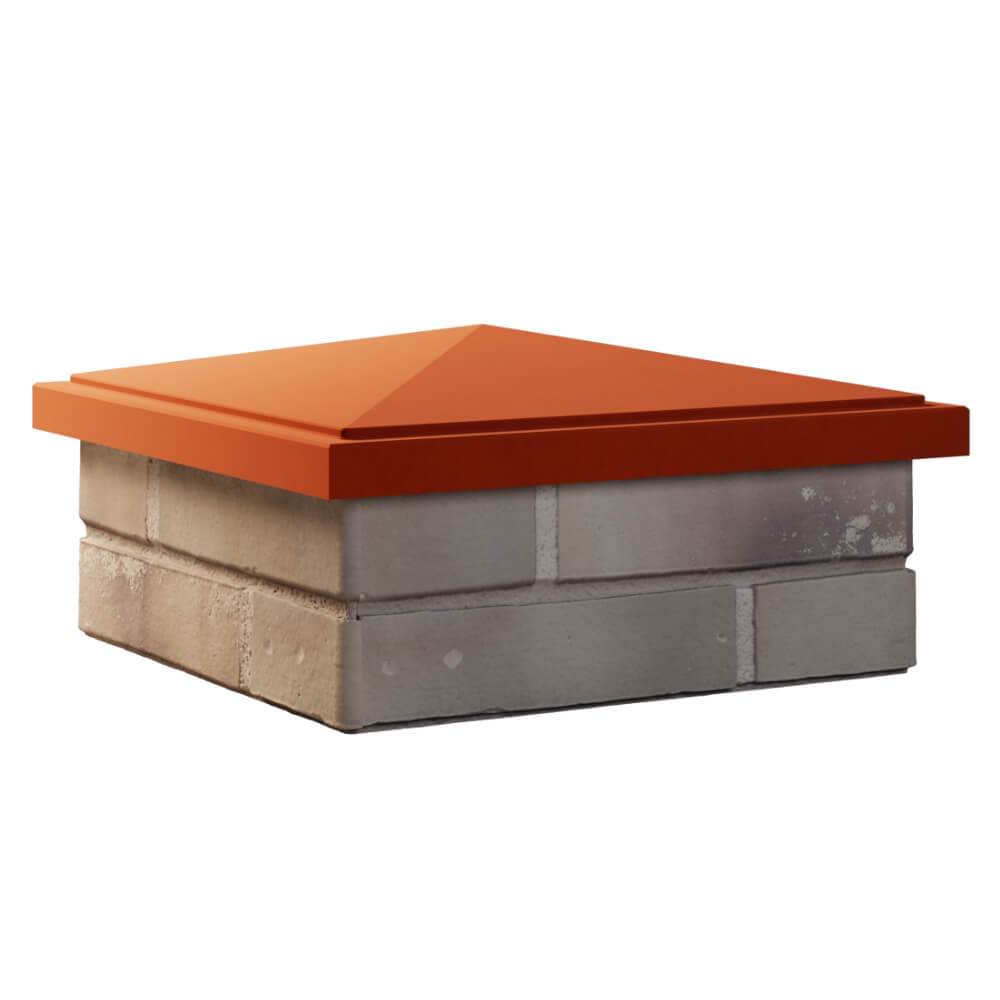 Колпак Zking БонаМоно Красный на столб 1.5х1.5 кирпича (385х385, 400х400мм) в Евпатории фото