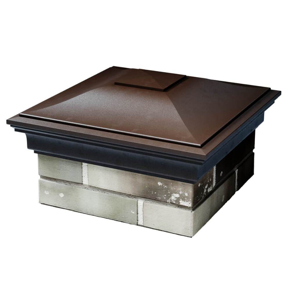 Колпак Zking Монблан Коричневый на столб 1.5х1.5 кирпича (385х385мм) в Евпатории фото