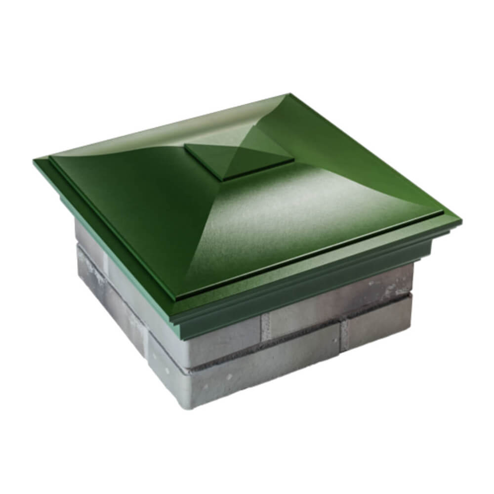 Колпак Zking Монблан Зеленый на столб 1.5х1.5 еврокирпича 0.7НФ (355х355мм) в Евпатории фото