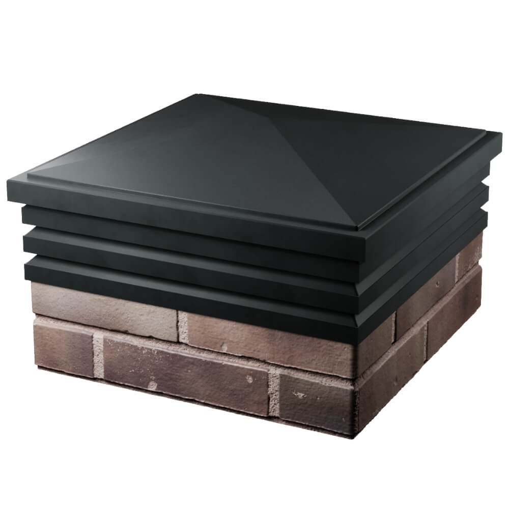 Колпак Zking Бона ХайТек Черный на столб 2х2 кирпича (513х513мм) в Евпатории фото