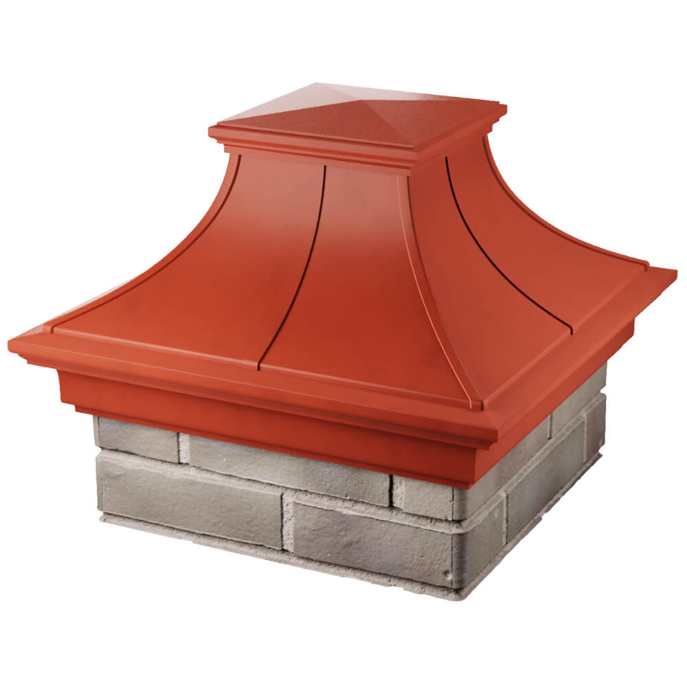 Колпак Zking Монблан Премиум Красный на столб 1.5х1.5 кирпича (385х385мм) в Евпатории фото