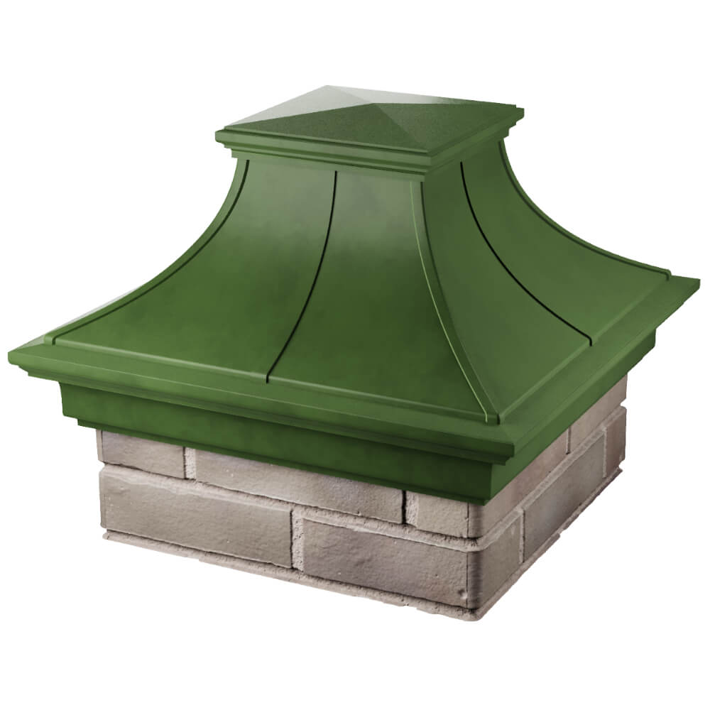 Колпак Zking Монблан Премиум Зеленый на столб 1.5х1.5 кирпича (385х385мм) в Евпатории фото
