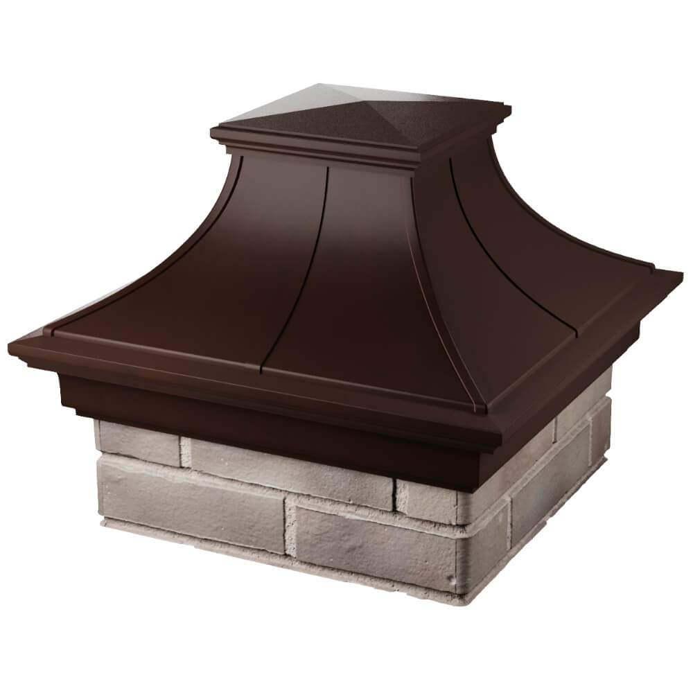 Колпак Zking Монблан Премиум Коричневый на столб 1.5х1.5 кирпича (385х385мм) в Евпатории фото