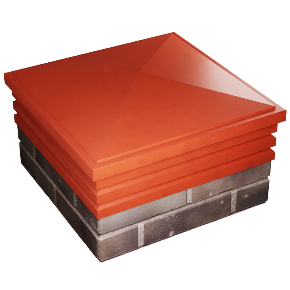 Колпак Zking Бона ХайТек Красный на столб 2х2 кирпича (513х513мм) в Евпатории фото