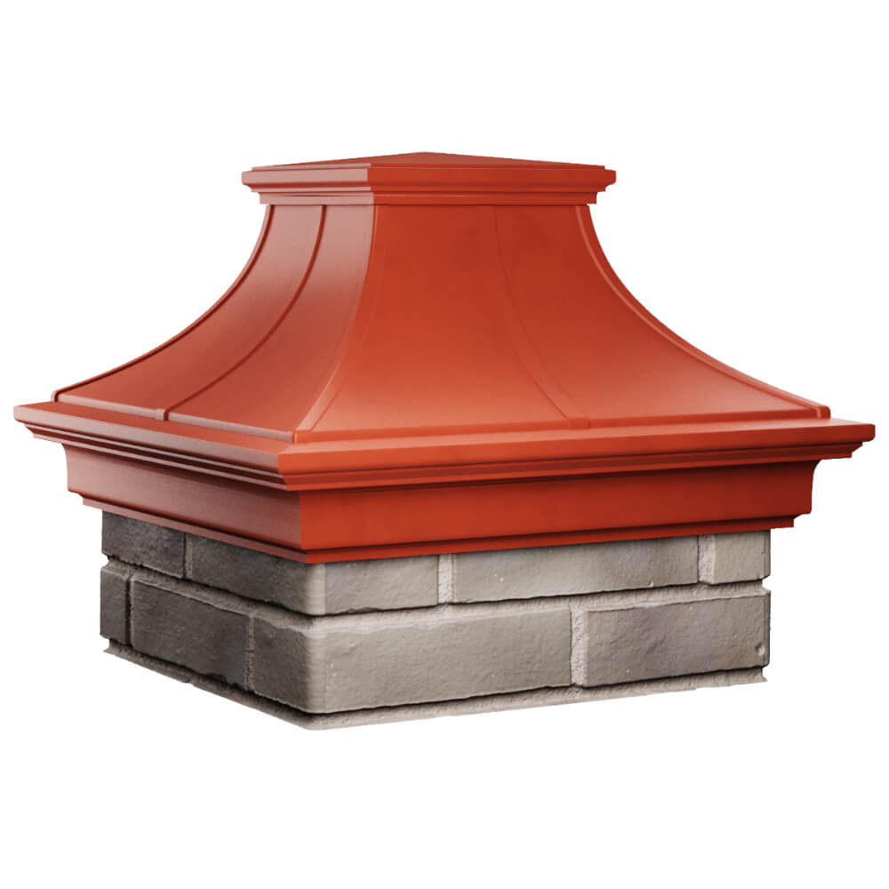 Колпак Zking Монблан Премиум Красный на столб 1.5х1.5 кирпича (385х385мм) в Евпатории фото