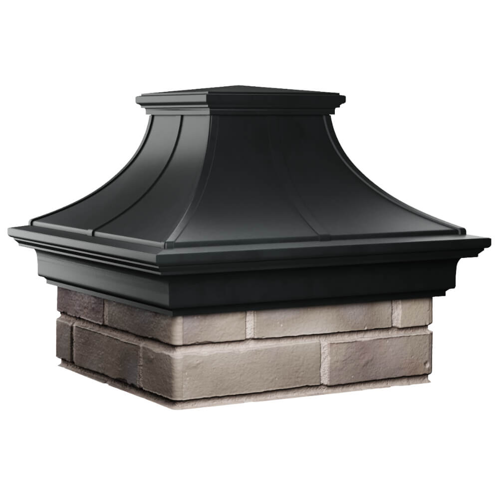 Колпак Zking Монблан Премиум Черный на столб 1.5х1.5 кирпича (385х385мм) в Евпатории фото