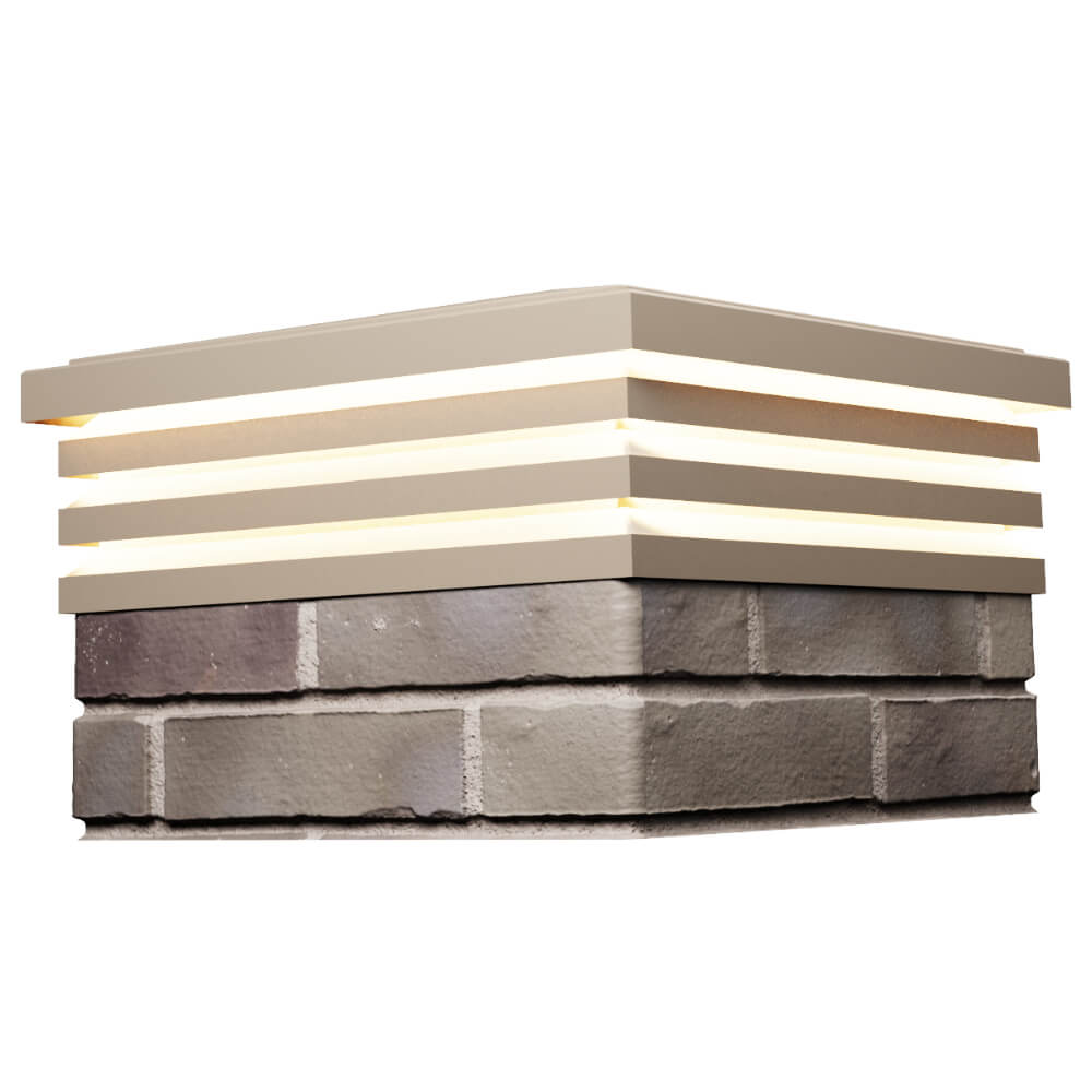 Колпак Zking Бона ХайТек Бежевый на столб 1.5х1.5 кирпича (385х385мм) с подсветкой в Евпатории фото