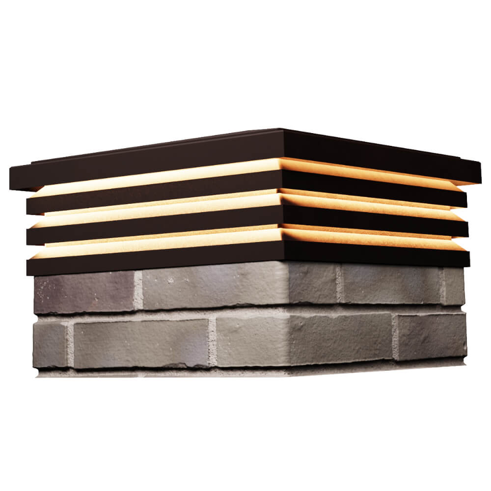 Колпак Zking Бона ХайТек Коричневый на столб 1.5х1.5 кирпича (385х385мм) с подсветкой в Евпатории фото