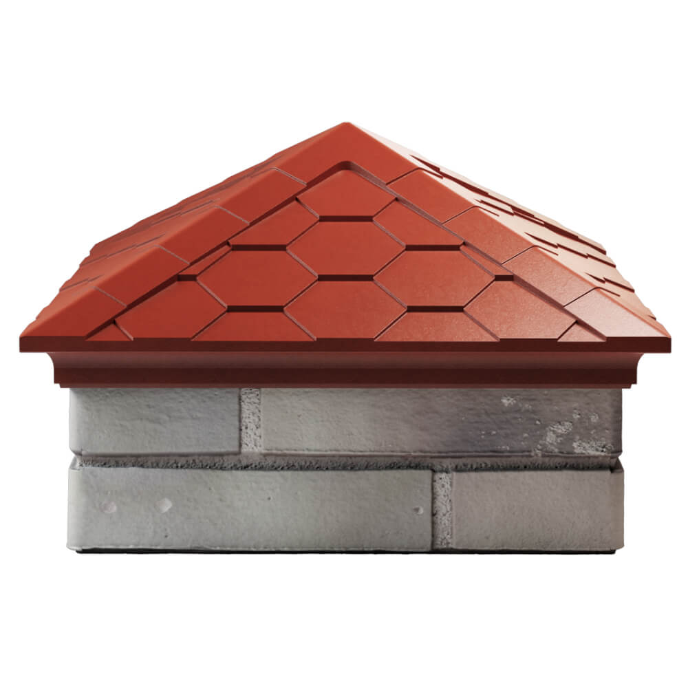 Колпак Zking Эверест Красный на столб 1.5х1.5 кирпича (390х390мм) Евпатория фото